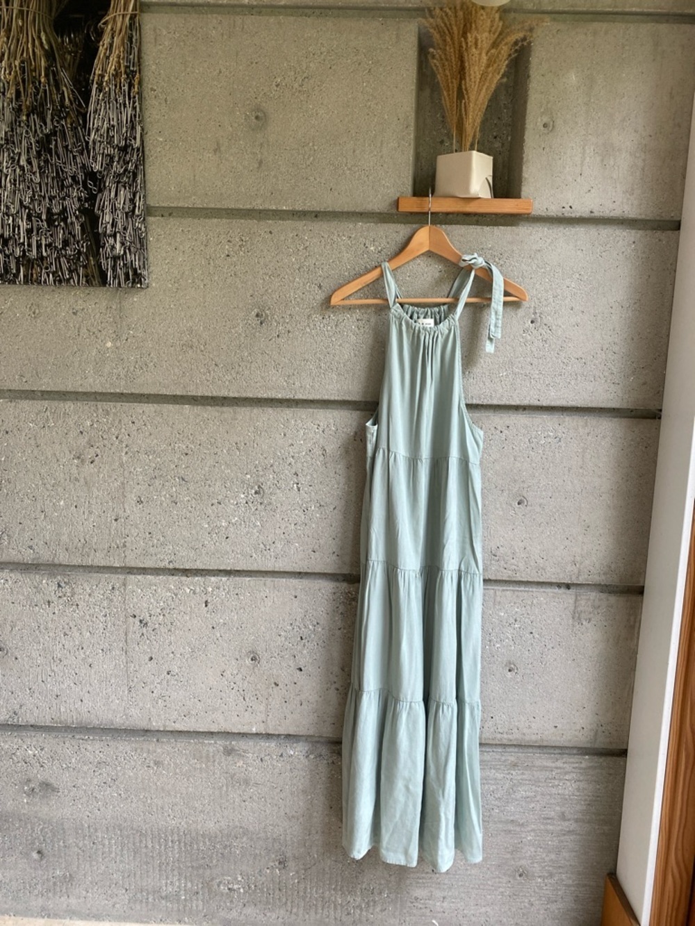 Cloth & Stone Anthropologie green Maxi Tiered Dress